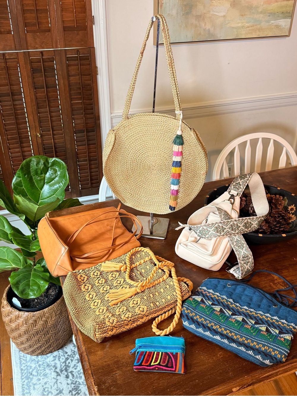 Boho Bags Curated 6 Piece Lot 5 Purses + 1 Wallet - Tribal Bohemian - Totes